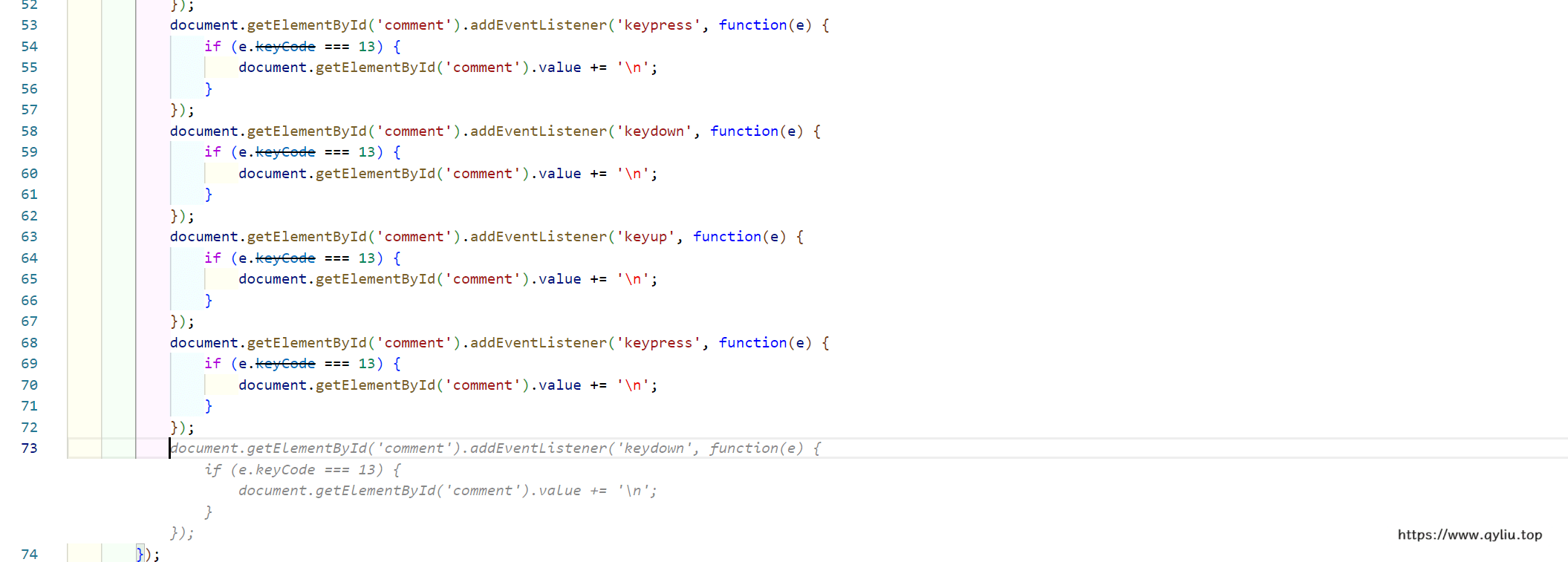 key-press和key-down一直在循环